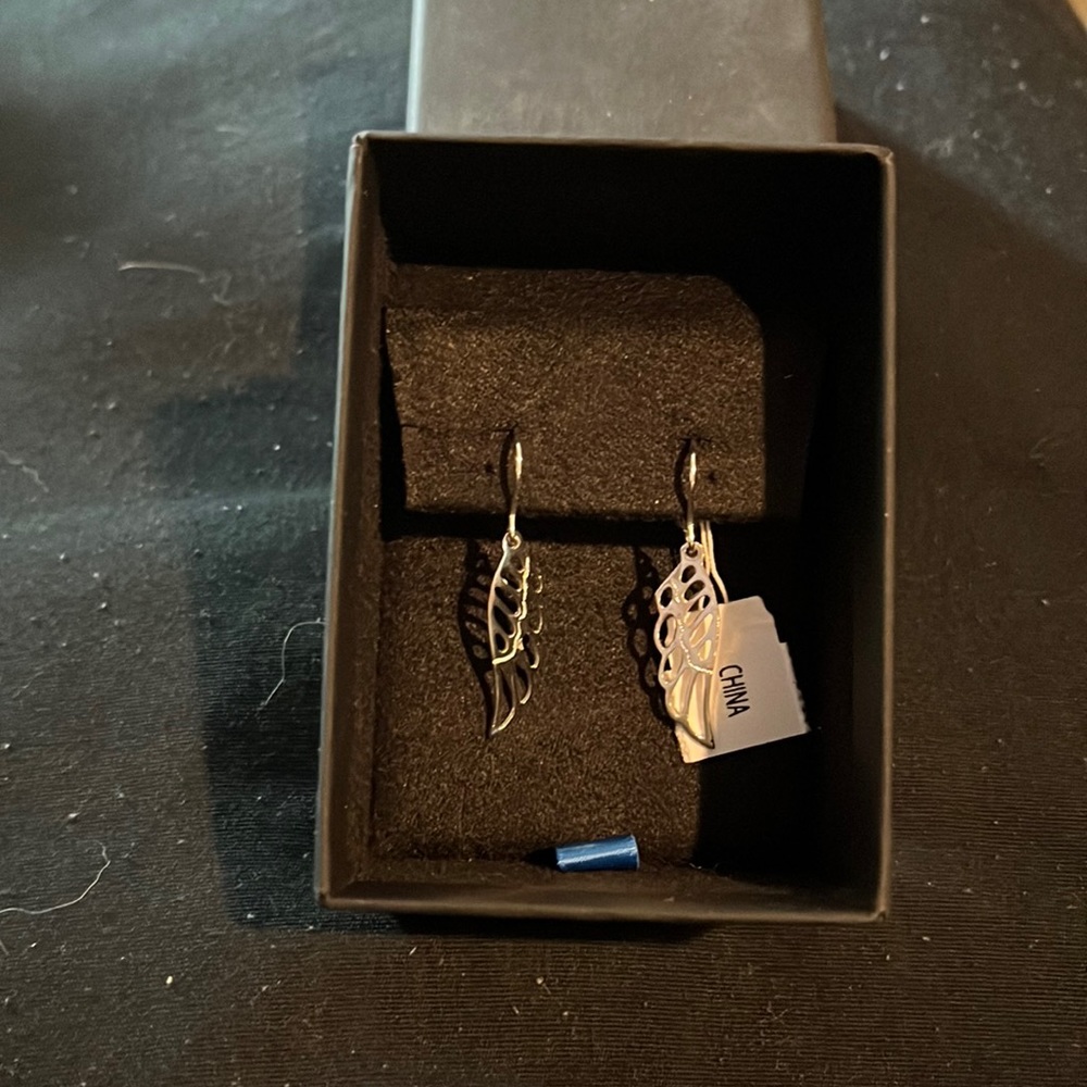 Sterling silver angel wing earrings